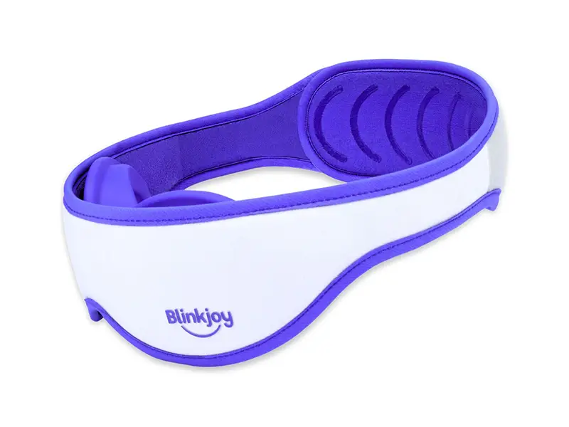 Masque de nuit hydratant Blinkjoy blanc et violet avec logo vue trois quarts