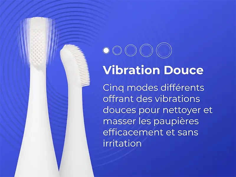 Brosse Blinkjoy avec 5 modes de vibration pour l’hygiène des paupières